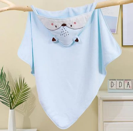 AA0635 TOALLON PARA BEBES LISO CON CAPUCHA75CM X 75CM