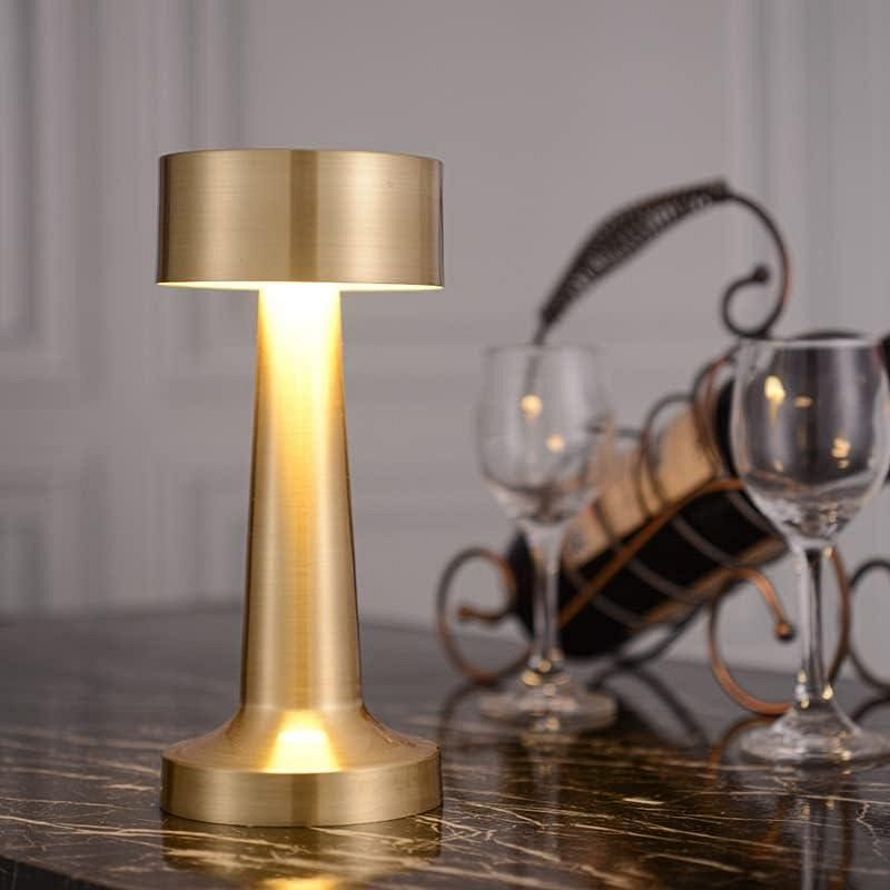 Lampara Velador Tactil Inalambrico Dorado