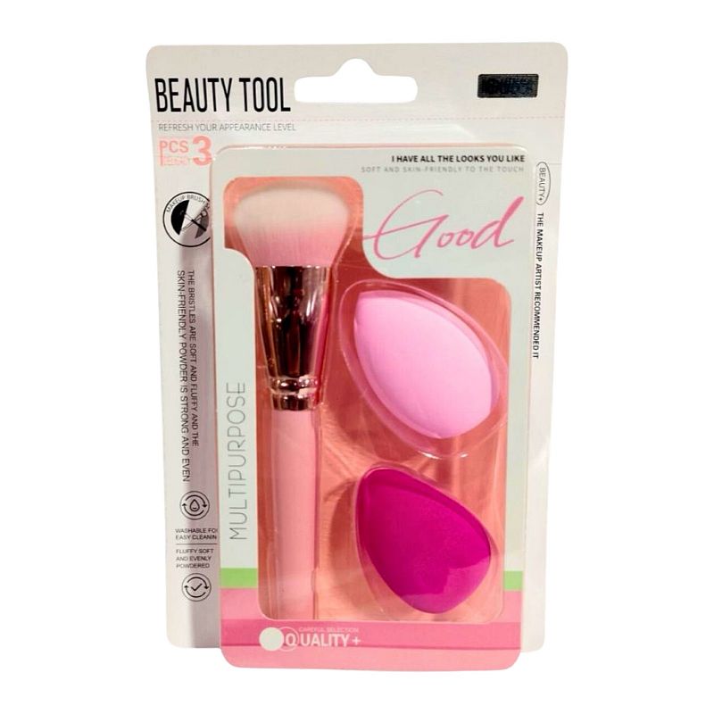 Kit Brocha 2 esponjas Maquillaje