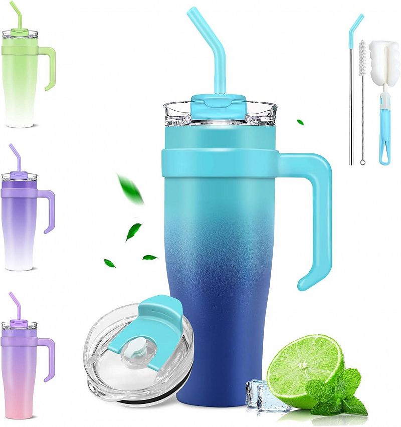 Vaso Termico Antiderrame Con Manija Degradado