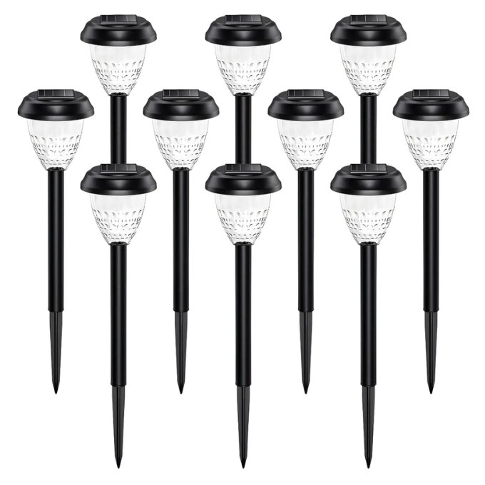 Set X 10 Estacas Solar Lamparas Led Farol Jardin Exterior YN-TY23036D