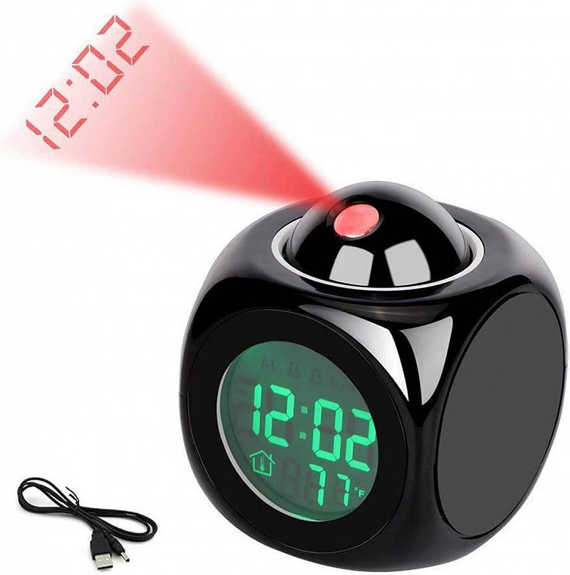 Reloj Digital Despertador Proyector Led Alarma