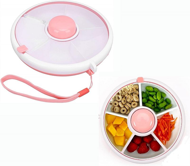 Snackbox Organizador 5 Compartimientos Redondo Snacks Niños