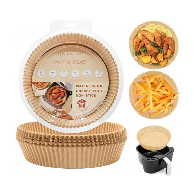 Bandeja Papel Freidora Aire Descartables 16cm X 50 Unidades