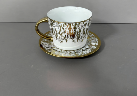 AA1504 TAZA CON PLATO CERAMICA CON DISEÑO