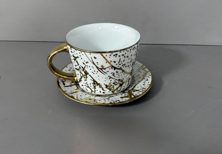 AA1506 TAZA CON PLATO CERAMICA CON DISEÑO
