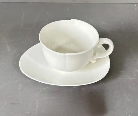AA1764 TAZA CERAMICA CON PLATO BLANCO