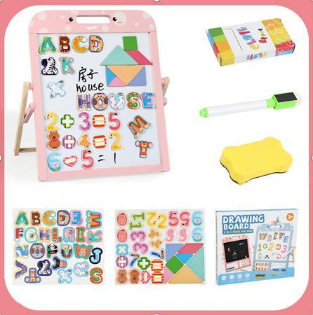 AA1575 PIZARRA CON LETRAS Y NUMEROS ROSA