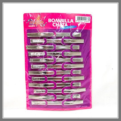 119-610 BOMBILLA DE ACERO INOXIDABLE PACK X 12 15,5CM LARGO