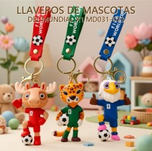 LLAVEROS DE MASCOTAS DEL MUNDIAL X1 MD031-033