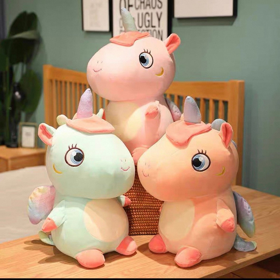 Unicornio verde 25cm