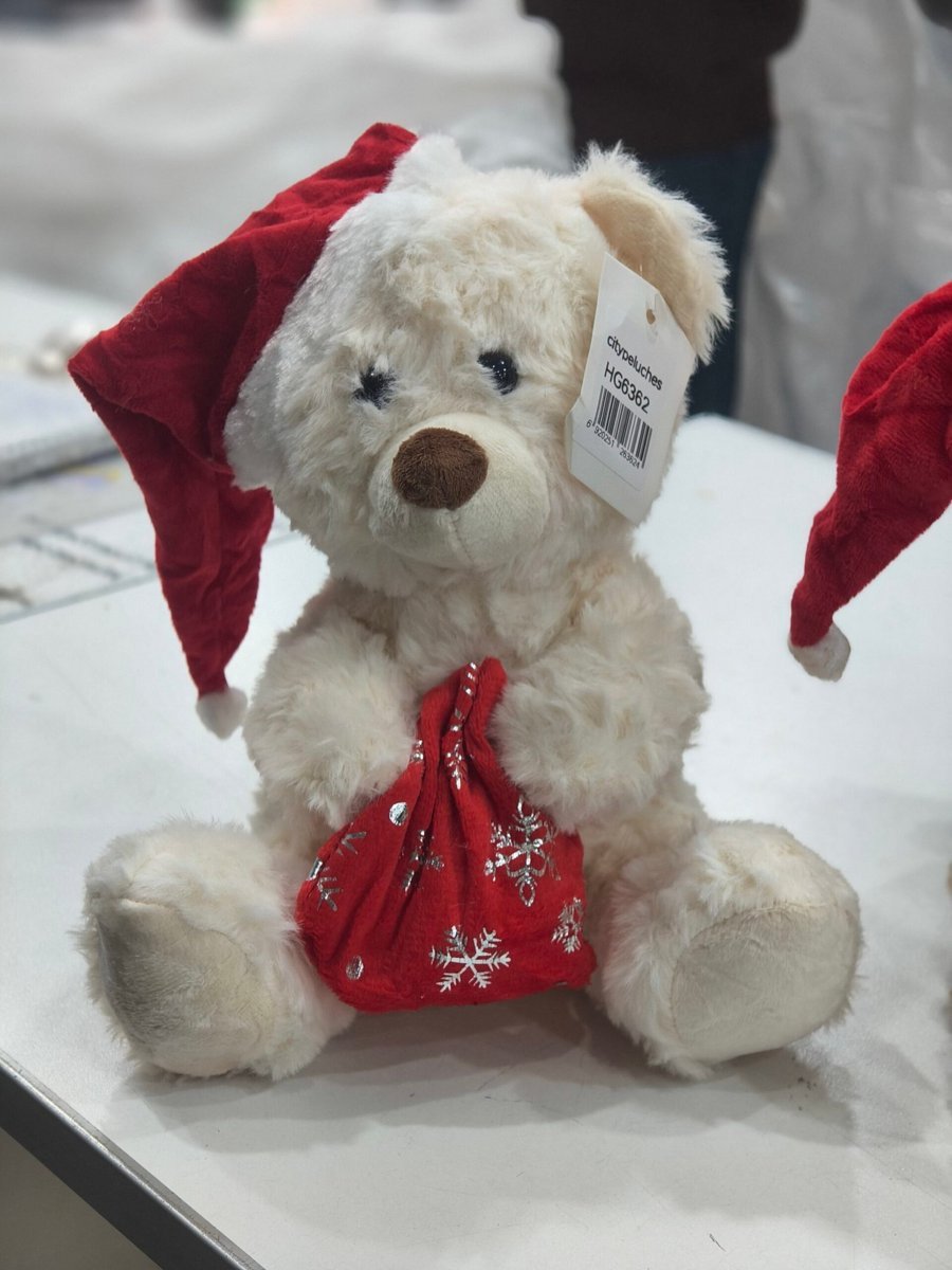 Oso Navidad blanco25cm