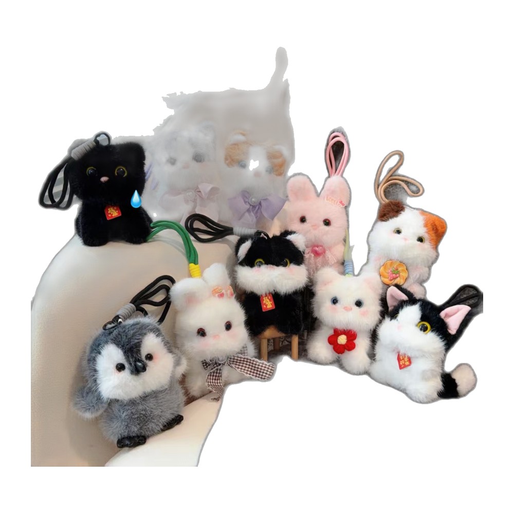 Llavero gato negro perfumado con bolita 14cm