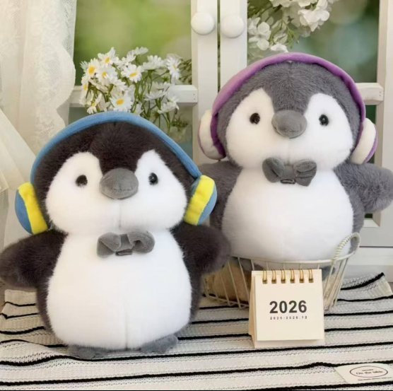 Pingüino con auriculares
