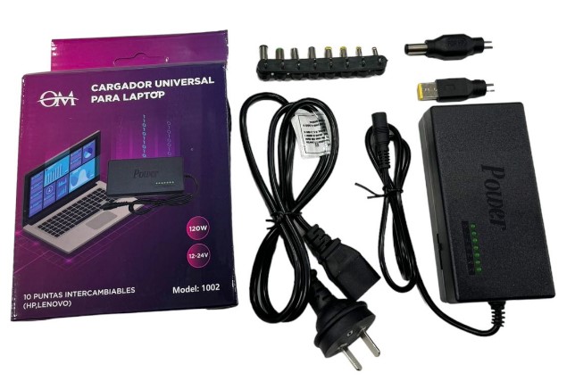 CARGADOR OM NOTEBOOK UNIVERSAL 120W