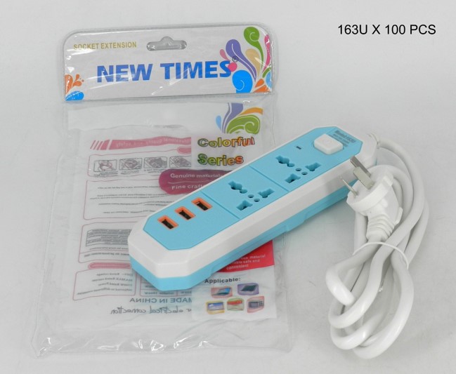 ALARGUE CARGADOR 3USB + 2 220V