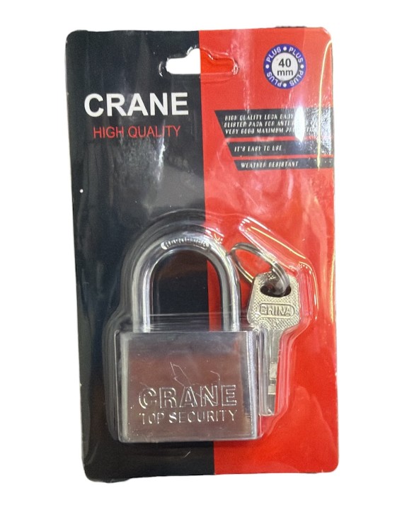 CANDADO ACERO EN BLISTER 40MM CRANE