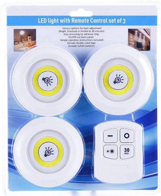 SET X3 LUCES LED REDONDO CTROL REMOTO