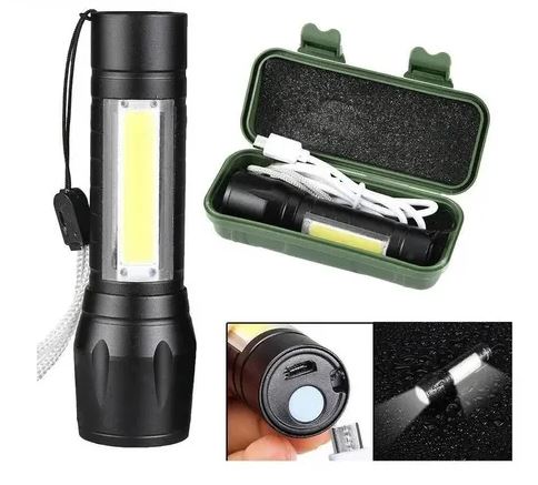 LINTERNA TACTICA NV-905 NEGRA RECARGABLE ESTUCHE