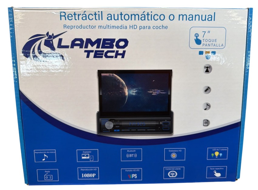 AUTO STEREO LAMBO 7" RETRAC CARPLAY-ANDROID