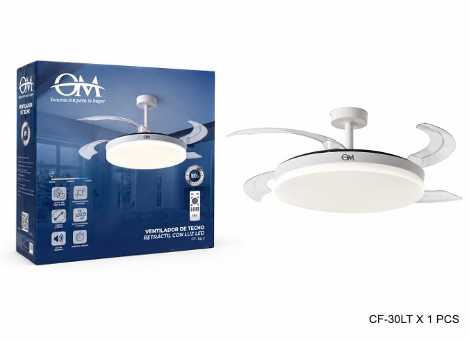 VENTILADOR TECHO OM ASPAS RETRACTIL C CTROL