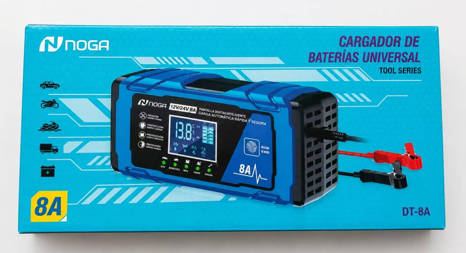 CARGADOR DE BATERIA UNIVERSAL 8A 220V A 12V