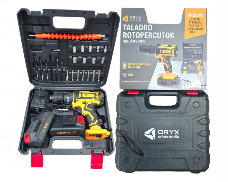 TALADRO ORYX INALAMBRICO ROTOPERCUTOR 2 BATERIA