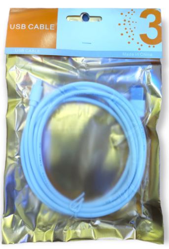 CABLE V8 3MTR GOMA BOLSA DORADA -