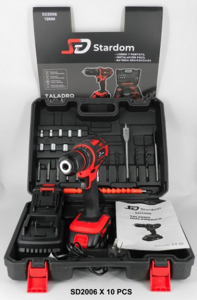 TALADRO STARDOM 13MM INALAMBRICO - 2 BATERIAS