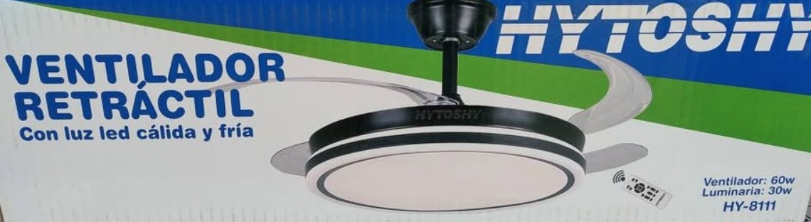 VENTILADOR TECHO HYTOSHY ASPAS RETRACTIL C CTROL