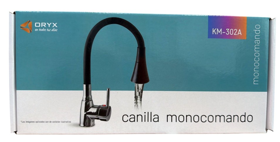 GRIFERIA ORYX FLEXIBLE DUCHA GOMA NEGRA