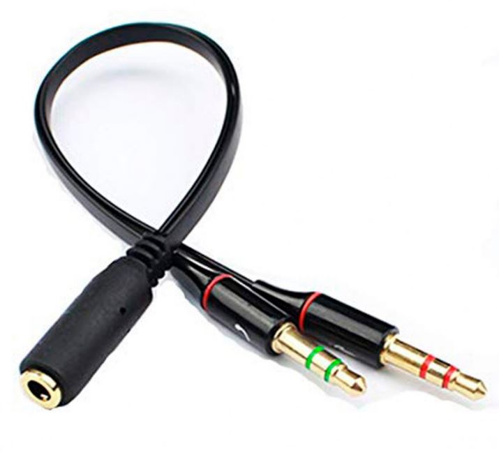 CABLE DIVISOR DE AUDIO 3.5MM A AUDIFNO-MICROFNO PC