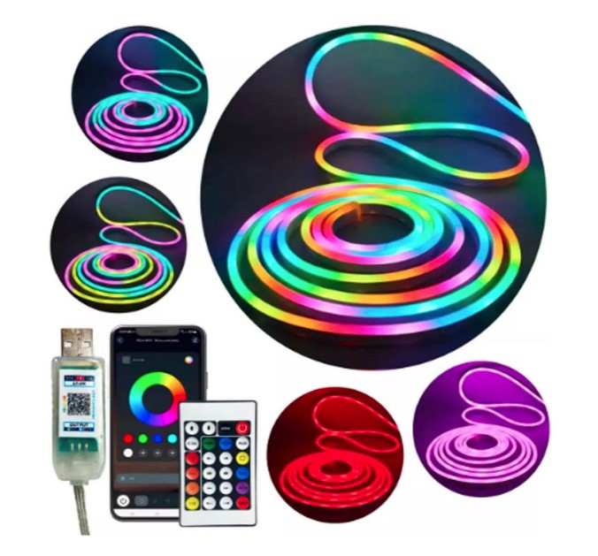 TIRA NEON 5MTS RGB APP CONTROL USB