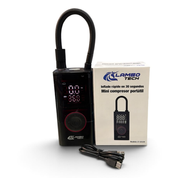 COMPRESOR AIRE LAMBO USB RECARGABLE C VISOR