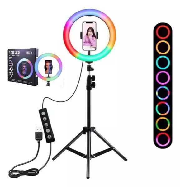 ARO LED 14" (36CM) RGB TRIPOD 2.1 MTS !