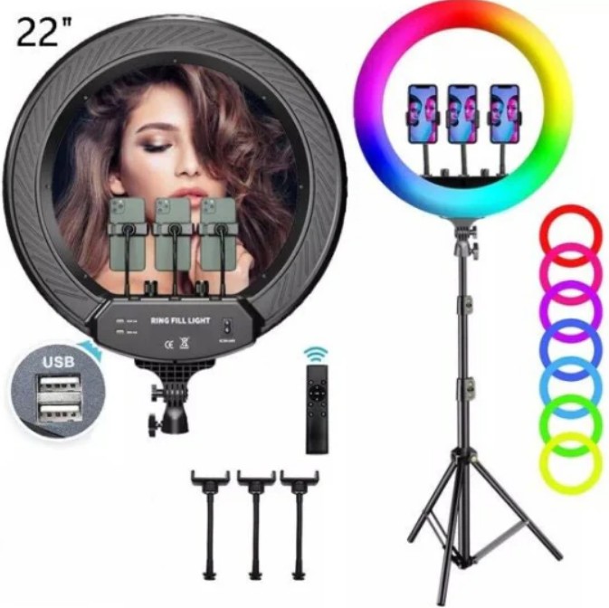ARO LED 22" (56CM) RGB TRIPOD 2.1 MTS