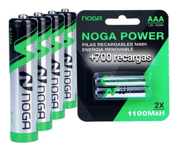 PILA RECARGABLE NOGA AAA 1.100 BLISTER X2PCS !