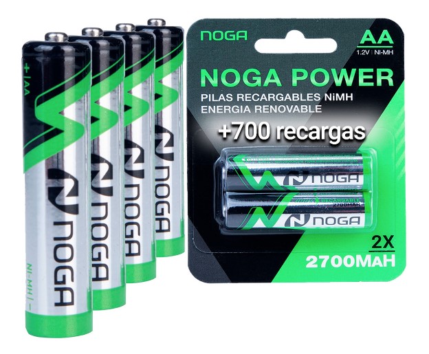 PILA RECARGABLE NOGA AA 2.7 BLISTER X2PCS !