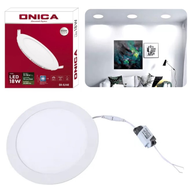 PANEL LED 18W FRIA ONICA REDONDO EMBUTIR !