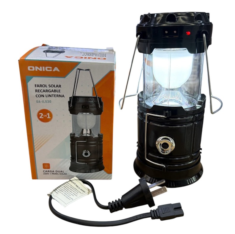 LAMPARA FAROL CAMPING SOLAR RCRGBLE