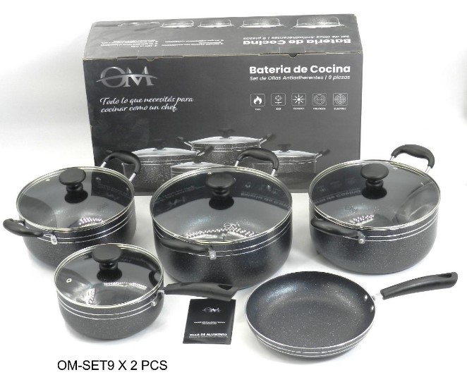 SET OLLAS OM X9PCS ANTIADHERENTE LUJO