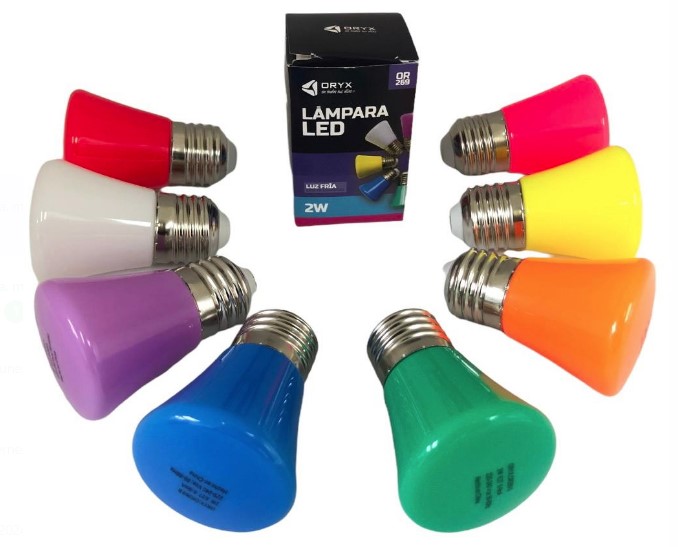 LAMPARA FOCO LED ORYX 2W 9 COLORES -