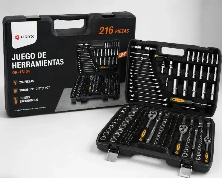 LLAVE TUBO 216PCS ORYX OR-TS104