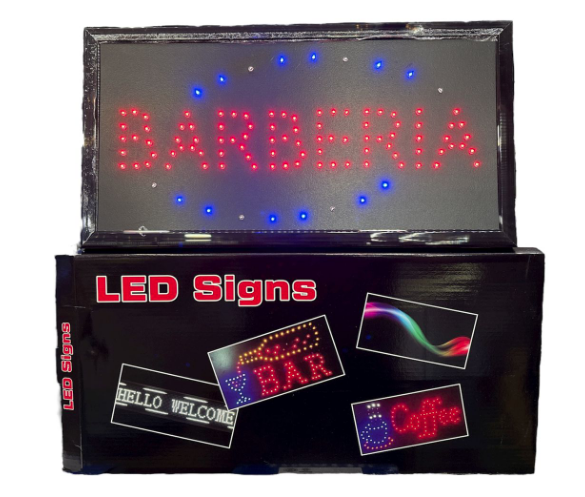 CARTEL BARBERIA LUMINOSO LEDS