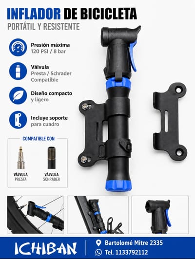 Inflador Doble Accion Mini Pump