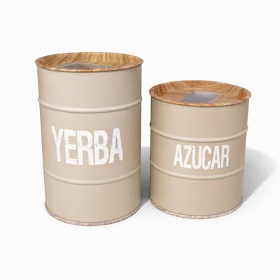 SET LATAS YERBERA/AZUCARERA BEIGE