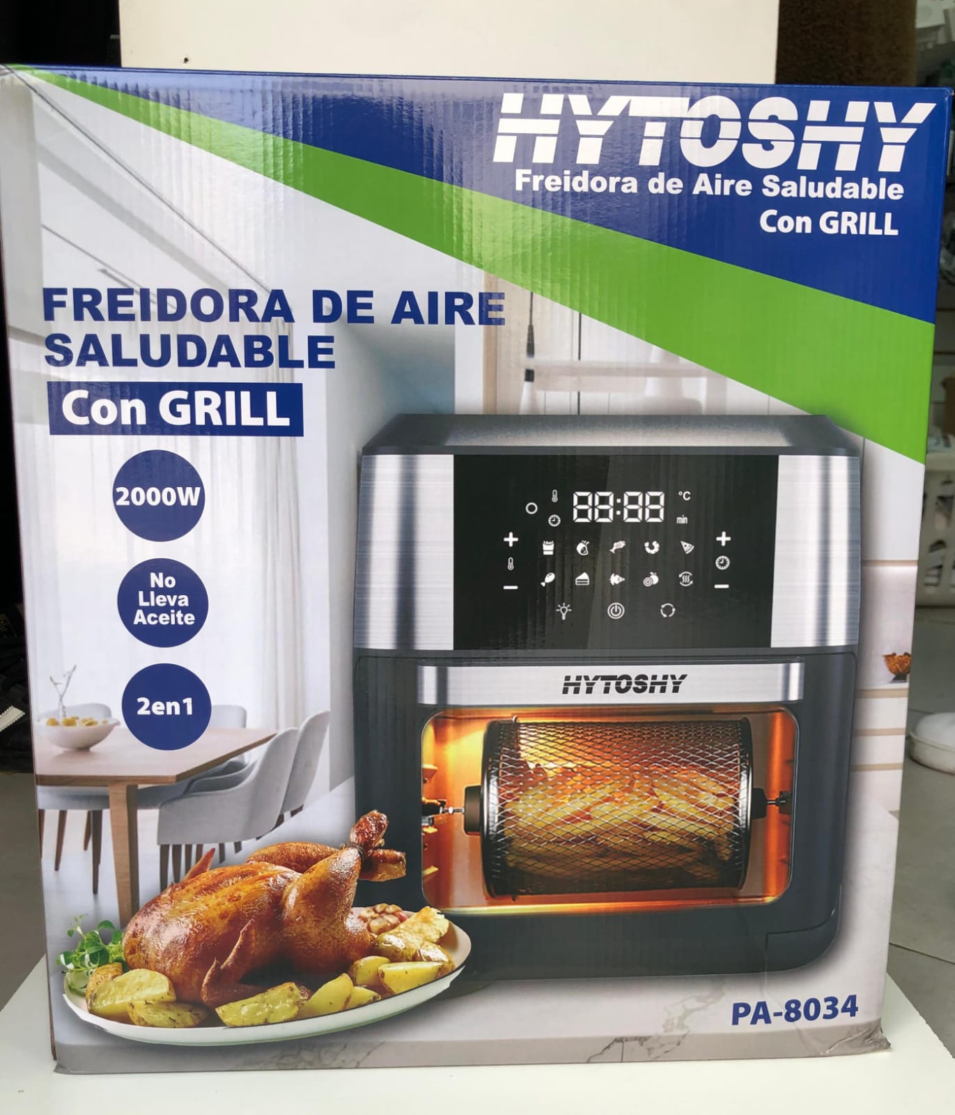 FREIDORA DE AIRE CON GRILL 2EN1 HYTOSHY 2000W