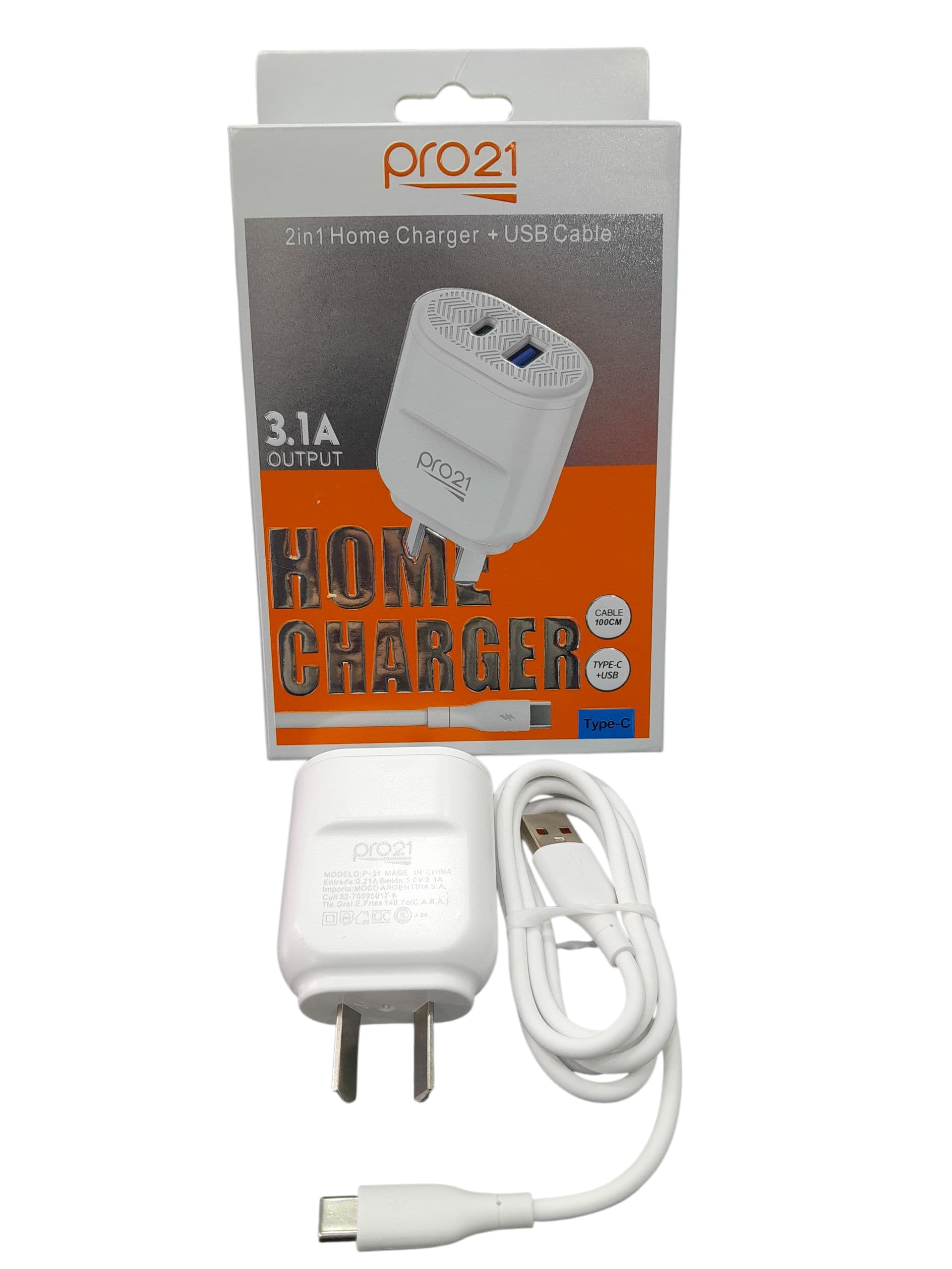 CARGADOR PRO21 TIPO C 3.1A