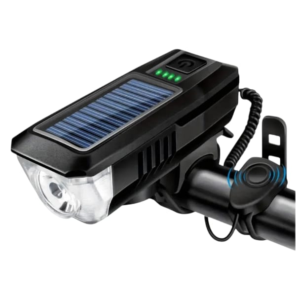 LUZ DE BICICLETA RECARGABLE C/ PANEL SOLAR