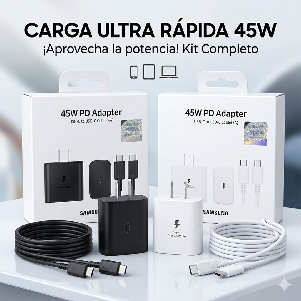 CARGADOR SAMSUNG 45W TIPO C PATA RECTA